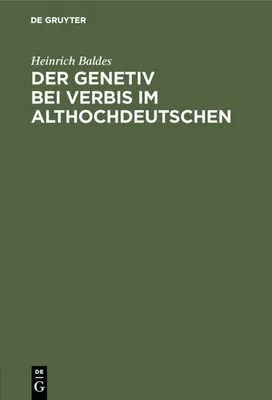 Produktbild von Der Genetiv bei verbis im Althochdeutschen