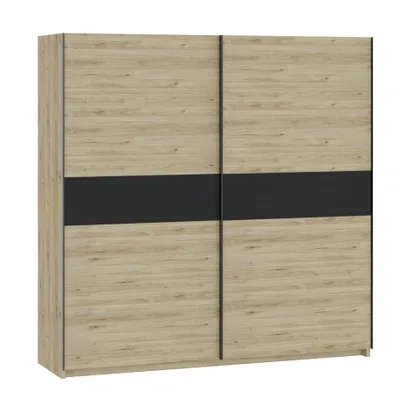 Obrázok produktu pre Šatníková skriňa 200 cm RANDLER - orech hickory / antracitová