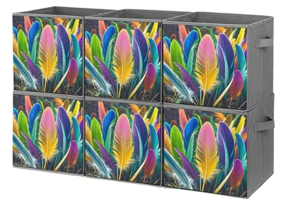 Image de Jeu de 6 boîtes de rangement avec motif floral