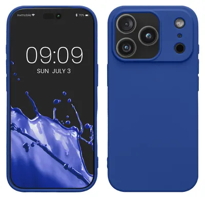 Produktbild von kwmobile Hülle kompatibel mit Apple iPhone 17 Pro Max Hülle - gummierte TPU Silikon Handyhülle - Schutzhülle für kabelloses Laden - Case in Baltik