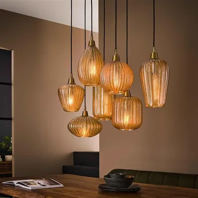 Produktbild von Hoyz - Hängelampe Muster 4+3 Lampen - Glas