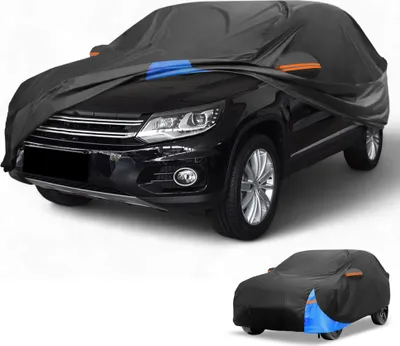 Produktbild von Autoabdeckung Wasserdicht Alle Wetter Automobil Au?en Schutz Vollst?ndige Au?enabdeckung fš¹r VW Tiguan 2016-2021 210D Oxford Tuch Schwarz Blau mit Reflektierenden Streifen