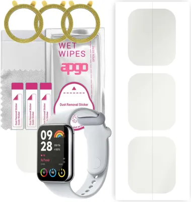 Produktbild von apgo 3 Stück Schutzfolie, Matt, kompatibel mit Xiaomi Mi Band 8 Pro Smartwatch, Hydrogel Displayschutzfolie mit Positionierhilfe, Displayfolie, robust und kratzfest