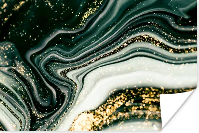 Produktbild von MuchoWow® Poster Marmoroptik - Gold - Grün - Glitter - Design - Marmor 60x40 cm - Schlafzimmerdekoration