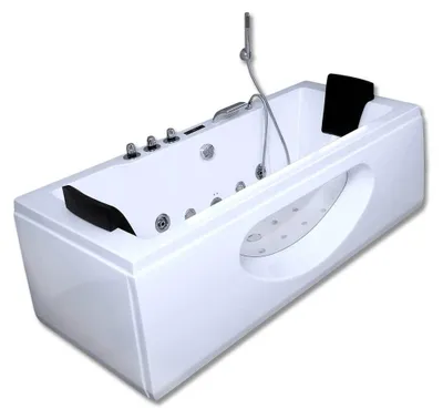 Produktbild von HOME DELUXE - Whirlpool - LAGUNA M - Weiß, Maße: 180 x 90 x 55 cm - inkl. Radio, Heizung und Lichttherapie I Eckwanne für 2 Personen, Indoor Whirlpool