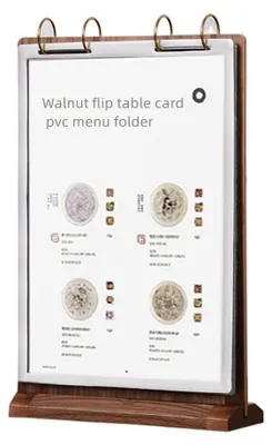 Produktbild von A4 Walnuss Holz Kartenhalter für Tischdisplay