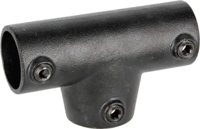 Produktbild von Rohrverbinder T-Verbinder lang schwarz 1 1/2" (48,3 mm), verstellbar 0-11° AVERDE