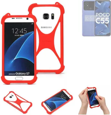 Produktbild von K-S-Trade Handy-Hülle kompatibel mit POCO C55 Schutz-Hülle Bumper Silikon Schutz Hülle Cover Case Silikoncase Silikonbumper TPU Softcase