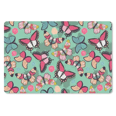 Produktbild von MuchoWow® Schreibtischunterlage Schmetterlinge - Muster - Frühling 60x40 cm - XXL Mauspad - Großes Mauspad
