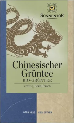 Produktbild von Sonnentor 02222, Grüner Tee, 27 g, Ohne Zugabe von Aromastoffen, 1,5 g, 18 Stück(e), Papierschachtel