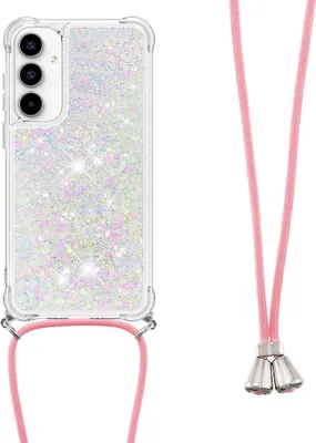 Produktbild von Samsung Galaxy A55 Hülle - Coverup Liquid Glitzer Back Cover mit Handykette - Weiß