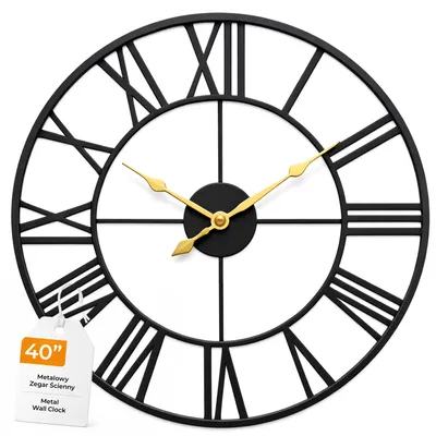 Image de Horloge murale noire 40 cm style loft [347 / 778]