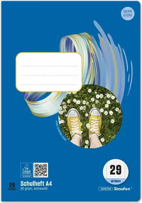 Produktbild von Staufen Schulheft Style, Lineatur 29, rautiert mit Doppelrand, 16 Blatt 80g/m² DIN A4