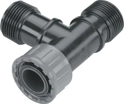 Obrázok produktu pre Gardena 2755-20, Kompresná T spojka, Samec/Samica, Čierna, Šedá