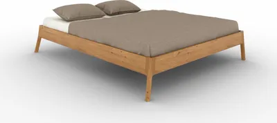 Produktbild von Bett Swig 3 Wildeiche massiv 120x200 cm ohne Kopfteil mit Holzbeinen