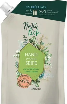 Produktbild von Handwaschseife Nachfüllbeutel Litsea Cubeba 600ml Hautpflege Sanfte Reinigung