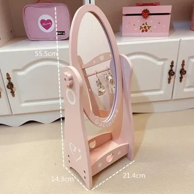 Produktbild von 360Home Rosa Herz Kinder Standspiegel Spiegel drehbar Drehspiegel