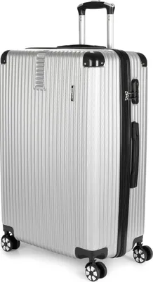 Produktbild von BRUBAKER Hartschalen Reisekoffer London - Rollkoffer mit Zahlenschloss und 4 Rollen - Trolley Koffer 49 x 76,5 x 29,5 cm, XL, Silber