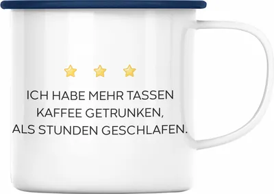 Produktbild von Trendation - Lustige Emaille Tasse mit Spruch für Frauen Männer Arbeit Büro Lustig Emaille Tassen Becher mit Sprüchen Kollegin Geschenk Sarkasmus Kaffee (Blau)