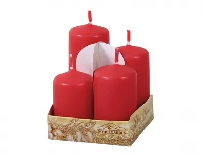 Image de Bougies de l'Avent TIERED mat d4x6/7/8/9cm 4pcs