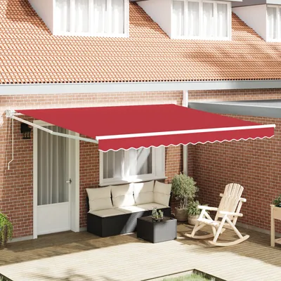 Image de vidaXL Store rouge 400 x 300 cm en polyester et métal
