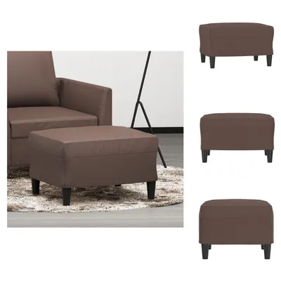 Obrázok produktu pre vidaXL Taburetka na nohy hnedá 60x50x41 cm Imitácia kože - Čalúnená taburetka