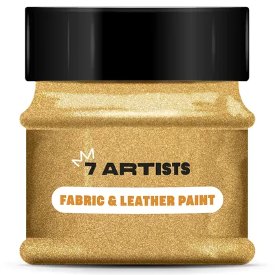 Produktbild von 7 Artists Acryl Farbe, Leder Farbe, Stoff Farbe, Textil Farbe, Acrylfarbe 50ml Gold Glitter - Wasserfeste Acrylfarbe zum Textil Färben/Leder Färben