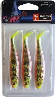 Produktbild von Fox Rage Pro Shad 10cm - 3 Gummifische, Farbe:Bright Perch UV