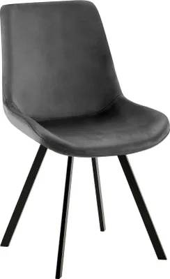 Immagine prodotto di Sedia da pranzo in velluto - Sedia girevole - Seduta confortevole | Colore: grigio scuro