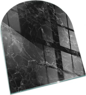 Produktbild von Elegantes Marmormuster – Glasbodenplatte für – Kaminofen – Kaminplatte Glas – Schutzglas – Funkenschutzplatte –Glasbodenplatte Feuerfeste – Hitzeschutzplatte – Bodenschutz aus Glas – 80x70 cm