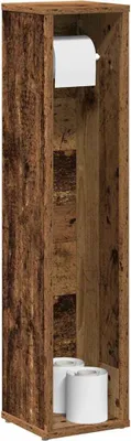 Image de Maison Exclusive - Armoire de salle de bain avec porte-rouleau en bois ancien 20,5 x 20 x 90 cm