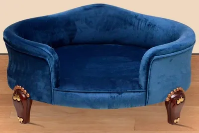 Image de Casa Padrino Baroque Lit pour chien Royal Bleu / Marron / Or - Meubles pour chiens baroques - Meubles pour animaux de style baroque
