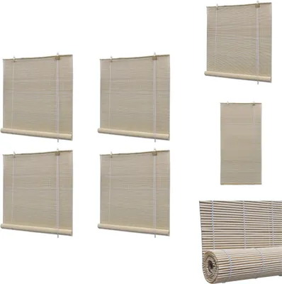 Immagine prodotto di vidaXL Tende a rullo in bambù naturale 4 pezzi 120x160 cm - Tende e tende a rullo
