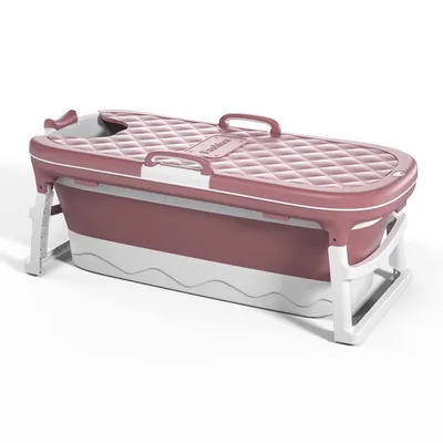 Zdjęcie produktu dla Wanna Składana Silikonowa Różowa Przenośna Kąpiel Domowe SPA 136cm GOMEDIA