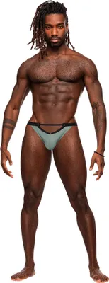 Produktbild von Herren Tanga Unterhose im V-Schnitt aus Microfaser, in Farbe Jade, Größe S/M