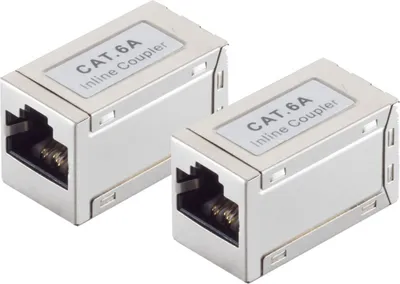 Produktbild von 2x cat. 6A Kabelverbinder 2x RJ45 STP, kleine Bauform