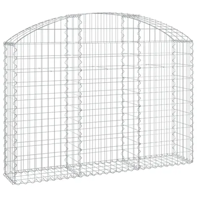 Image de vidaXL Gabion avec arc surélevé 150x30x100/120 cm Fer galvanisé