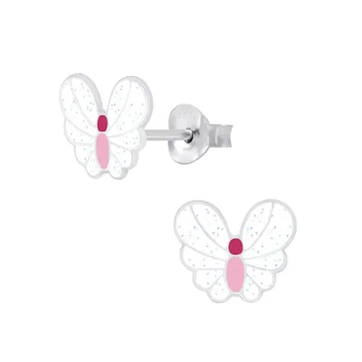 Produktbild von Kinder Ohrringe Silber 925 Ohrstecker Schmetterling | 7 mm x 8 mm