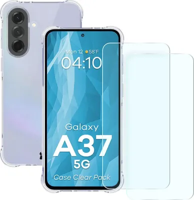 Produktbild von Schutzhülle + 2x gehärtetes Glas für Galaxy A37 5G, Bizon Case Clear Pack, Transparent