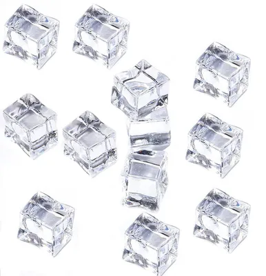 Eiswürfel aus Acryl, 50 Stück, transparent, 30 mm, wiederverwendbar