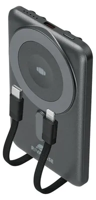 Zdjęcie produktu dla Rivacase VA2607, 5000 mAh, Litowo-polimerowy (LiPo), Bezprzewodowe ładowanie, 3,7 V, 22,5 W, Czarny, Szary