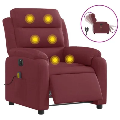 Obrázok produktu pre vidaXL masážne kreslo Elektrické víno Červená látka