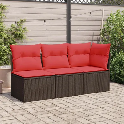 Immagine prodotto di vidaXL Poltrona da giardino senza braccioli con cuscino in poly rattan marrone