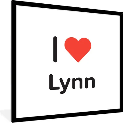 Produktbild von MuchoWow® Gerahmtes Poster Ich liebe - Lynn - Mädchen 40x40 cm - Poster mit Schwarzem Bilderrahmen Wandposter Rahmen Foto Bilder - Mit Rahmen - Wanddekoration Schlafzimmer