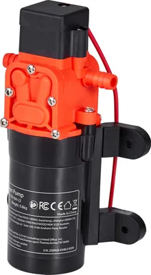 Obrázek produktu pro SucceBuy Membránové čerpadlo 12 V DC, 4,5 l/min, samonasávací dvoukomorové čerpadlo na vodu se 2 hadicovými svorkami, maximální tlak 5,5 baru, tiché, vhodné pro obytné vozy, karavany, lodě a zavlažování zahrady