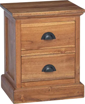 Image de Table de chevet Naturel 40 x 30 x 50 cm Bois de teck massif