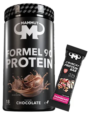 Produktbild von Mammut Nutrition - Formel 90 Protein 460 g Dose - 18 Portionen Eiweiß + GRATIS Protein Bar (Raspberry White Chocolate), Geschmack: Chocolate
