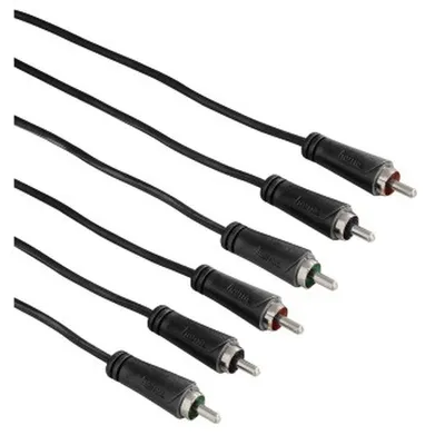 Produktbild von Hama YUV-Verbindungskabel 3 Cinch-Stecker 1,5m - Schwarz