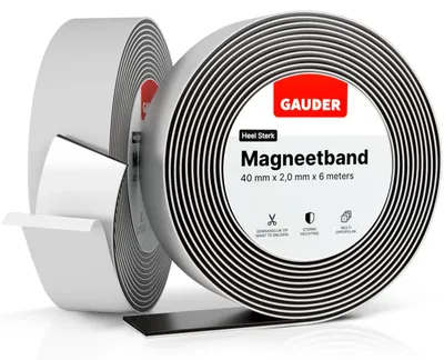Magnetband 40 mm x 6 m, selbstklebend, Magnetrolle