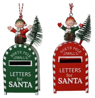 Image de Décoration de Noël à suspendre pour boîte aux lettres, en fer, 4 x 2,5 x 10 cm